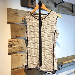 Cleo Elegant Black and White Sleeveless Top With Belt